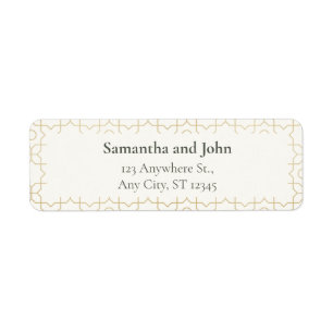 Gold Geometric Wedding Return Address Labels