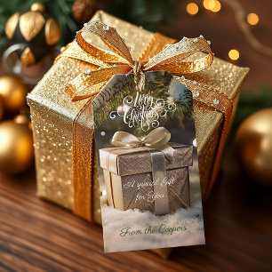 Gold gift personalised Christmas Tags