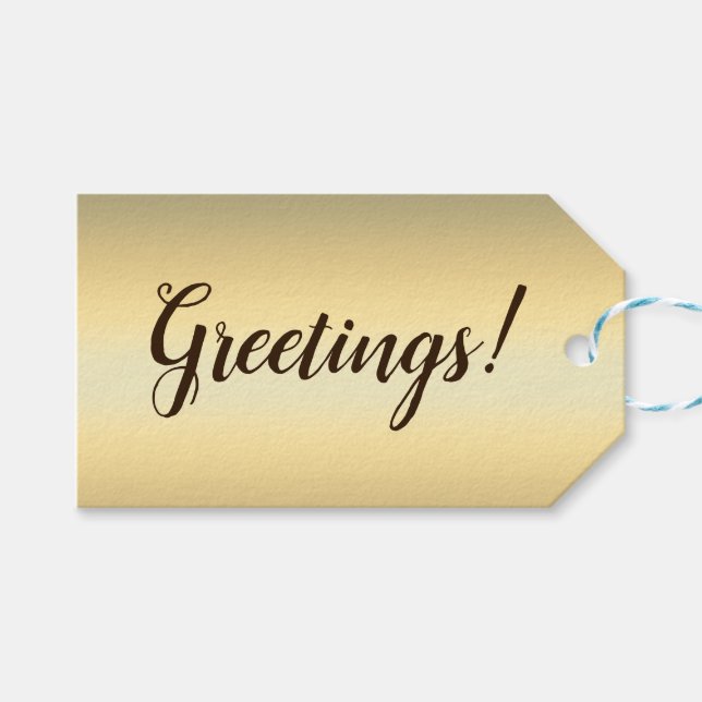 Gold Gift Tag (Front (Horizontal))