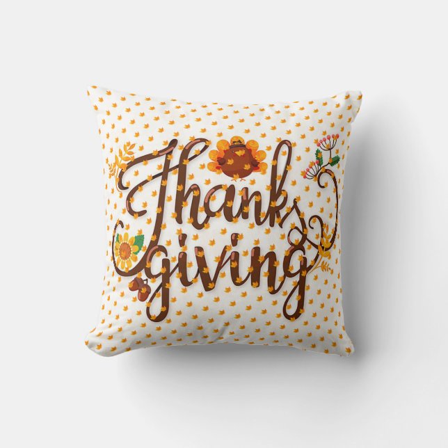 Gold Gift Thanksgiving Best Fall Time Cushion (Front)