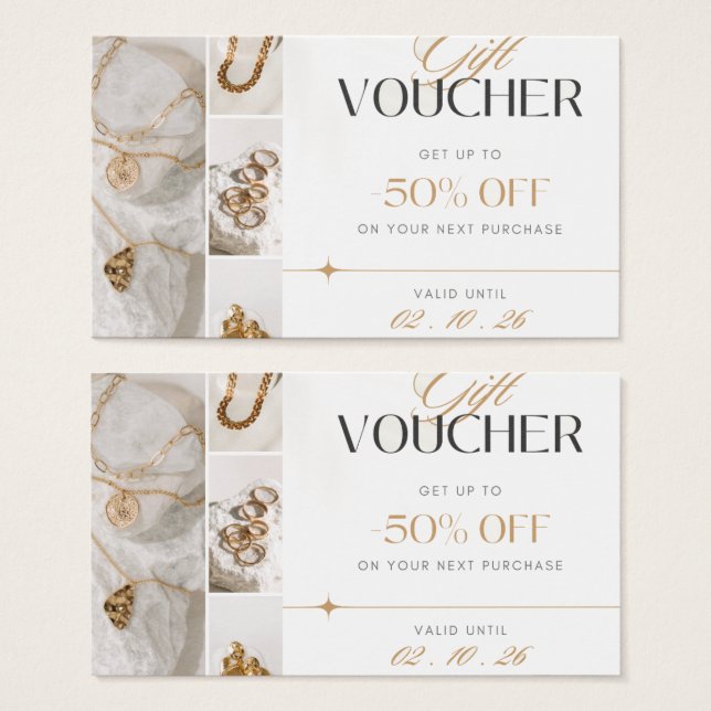 Gold Gift Voucher Profile Card (Front & Back)