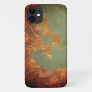 Gold gingko tree oriental green elegant  iPhone 11 case