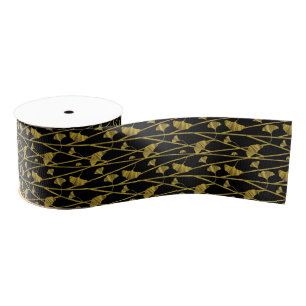 gold ginkgo grosgrain ribbon