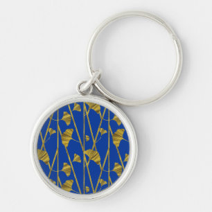 gold ginkgo key ring