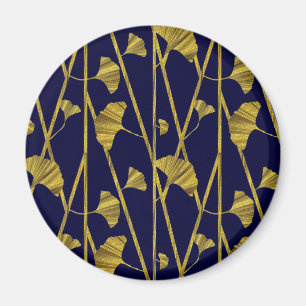 gold ginkgo magnet