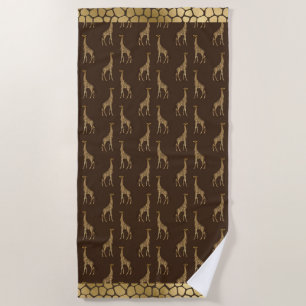 Gold Giraffe Chic Elegant Stylish Safari Beach Towel