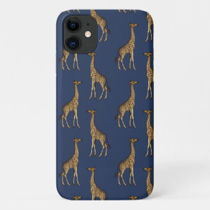Gold Giraffe Navy BlueCase-Mate iPhone Case
