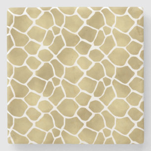 Gold Giraffe Print Stone Coaster
