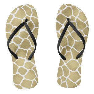 Gold Giraffe Print Thongs