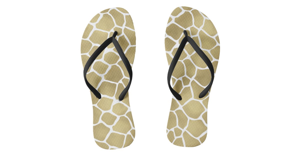 Gold Giraffe Print Thongs Zazzle