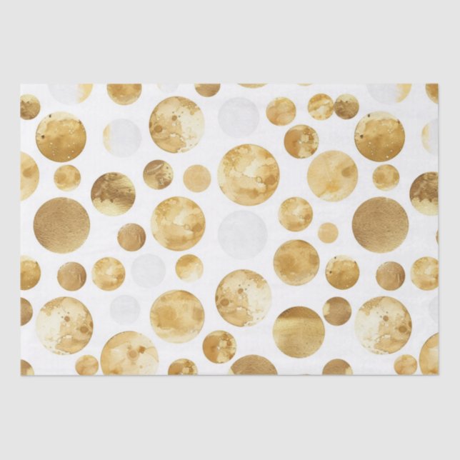 Gold Glam Abstract Dots Birthday Tissue Paper (Front)