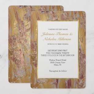 Gold Glam Abstract Wedding Invitation