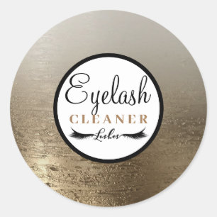 Gold Glam Beauty Makeup Eyelash Lash Cleaner Classic Round Sticker