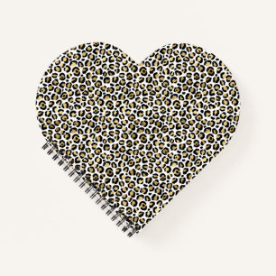Gold Glam Black Leopard Print Notebook
