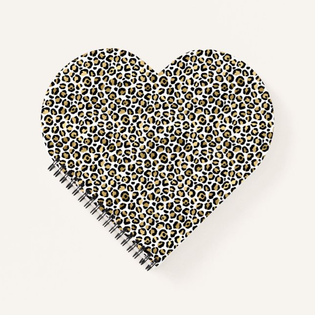 Gold Glam Black Leopard Print Notebook (Front)