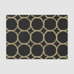 Gold Glam & Black Rings Modern Glam Party Tissue Paper