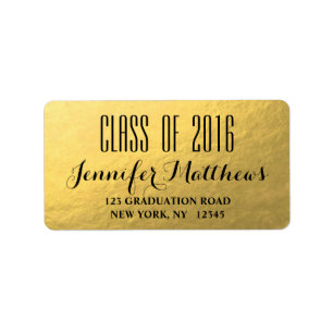 Gold Glam Class of 2016 Graduation Address Label