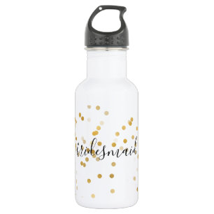 Gold Glam Confetti Bridesmaid 532 Ml Water Bottle