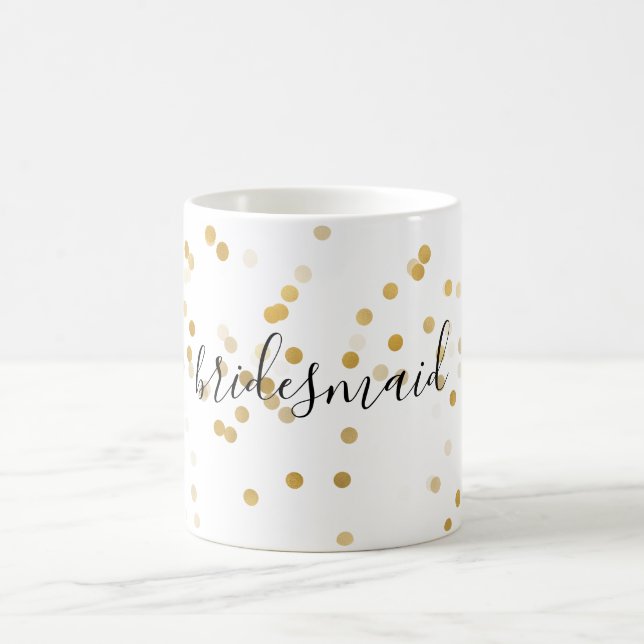 Gold Glam Confetti Bridesmaid Coffee Mug (Center)