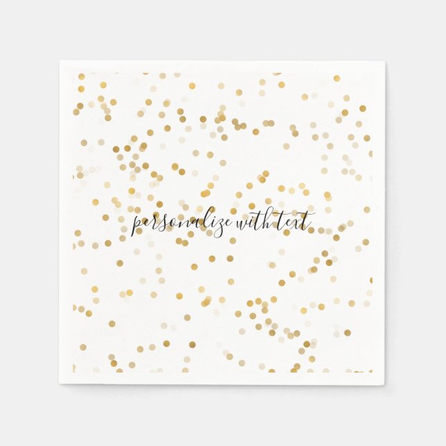 Gold Glam Confetti Napkin (Front)