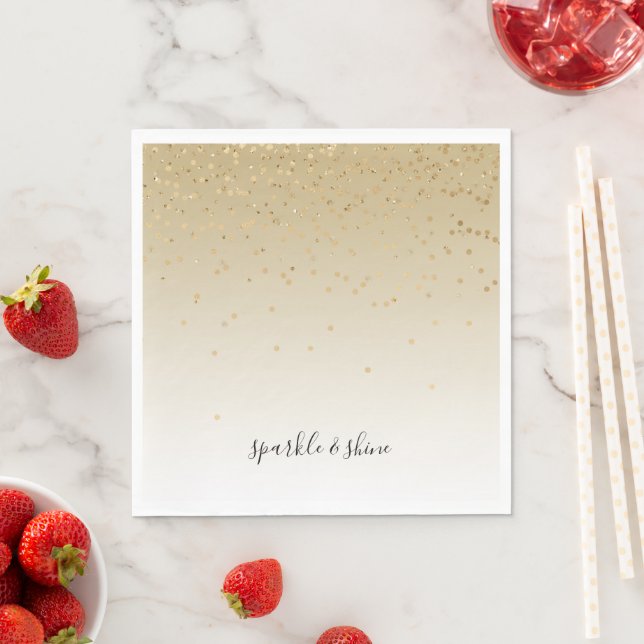 Gold Glam Confetti Ombre Napkin (Insitu)