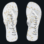 Gold Glam Confetti Thongs<br><div class="desc">Gold glam confetti wedding personalised bridesmaid flip flops</div>