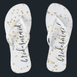 Gold Glam Confetti Thongs<br><div class="desc">Gold glam confetti wedding personalised bridesmaid flip flops</div>