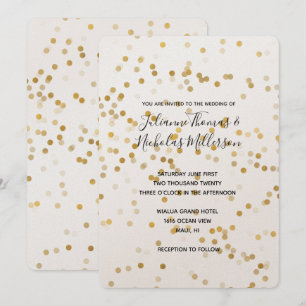Gold Glam Confetti Wedding Invites