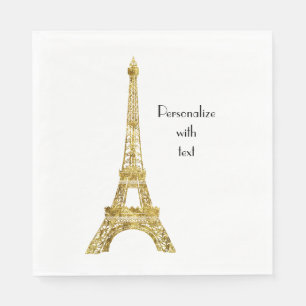 Gold Glam Eiffel Tower Napkin