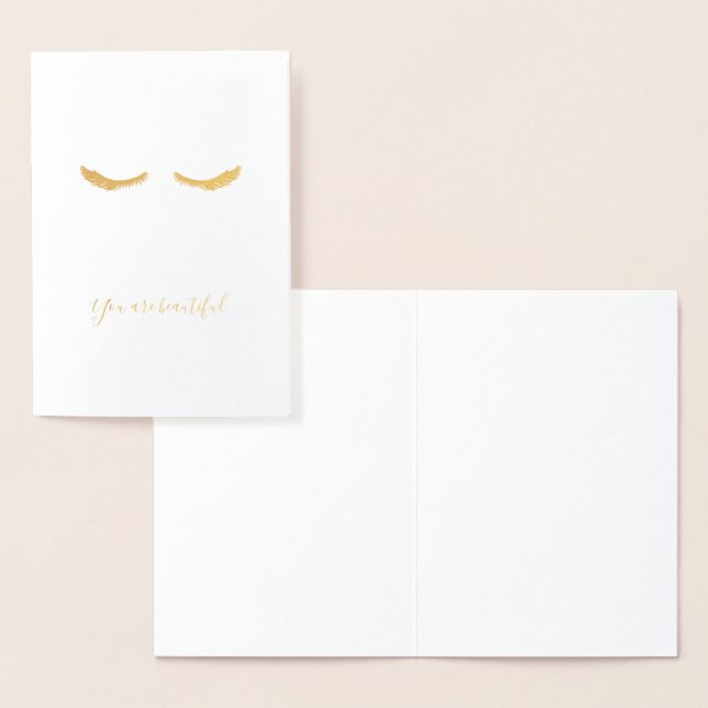 Gold Glam Eyelashes Beautiful Foil Card (Display)