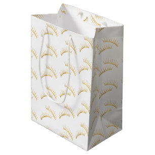 Gold Glam Eyelashes Medium Gift Bag