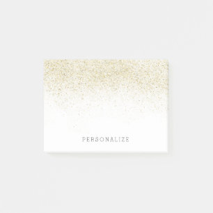 Gold Glam Faux Glitter Post-it Notes