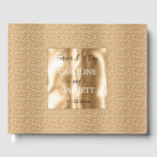 Gold Glam Faux Texture Guest Book (Front)