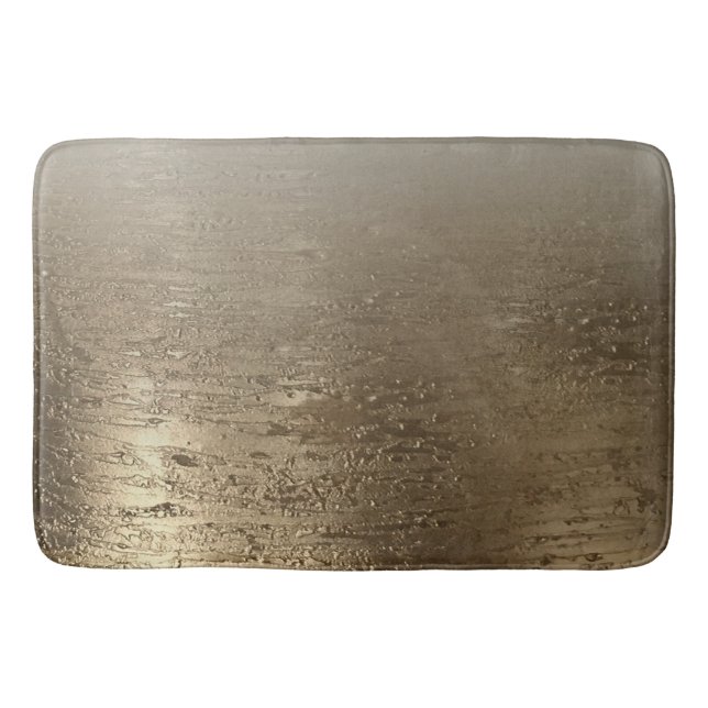 Gold Glam Gilded Brush Modern Elegance Bath Mat (Front)