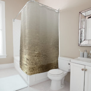 Gold Glam Gilded Brush Modern Elegance Shower Curtain