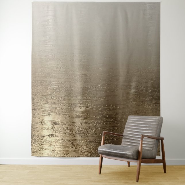 Gold Glam Gilded Brush Modern Elegance Tapestry (In Situ)