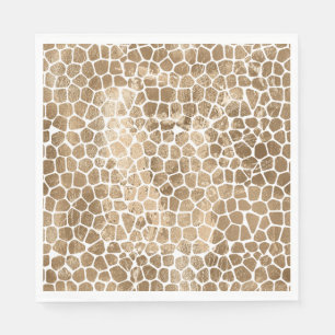 Gold Glam Giraffe Print Napkin
