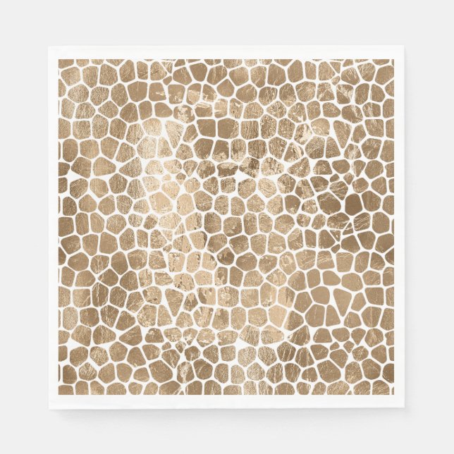 Gold Glam Giraffe Print Napkin (Front)