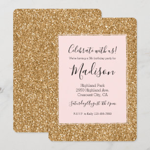 Gold Glam Glitter Invitation