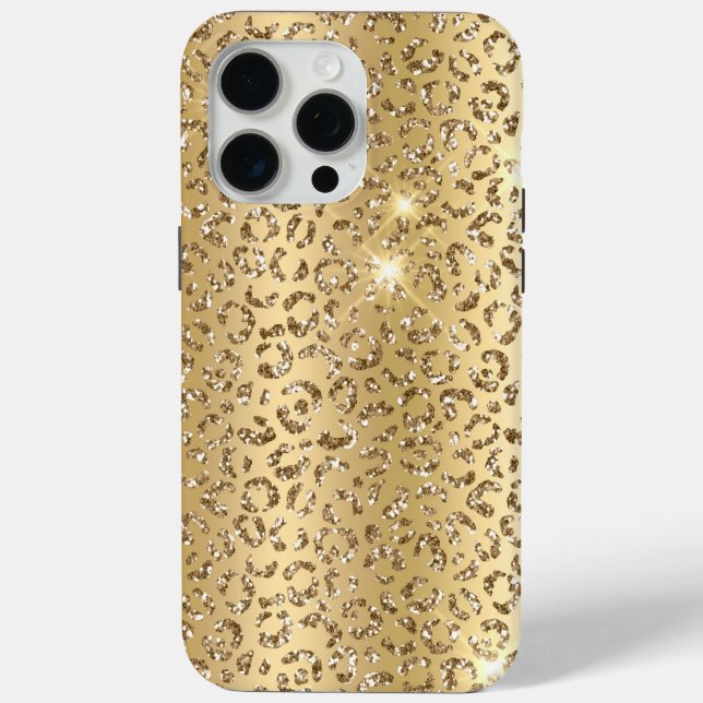 Gold Glam Glitter Leopard  Case-Mate iPhone Case (Back)