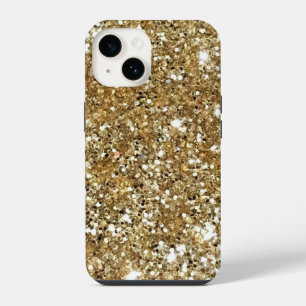 Gold Glam Glitter Metallic Sparkles iPhone 14 Case