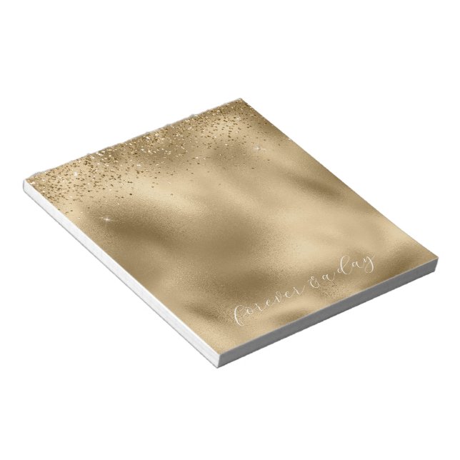 Gold Glam Glitter Notepad (Angled)