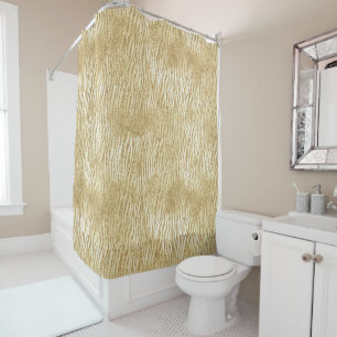 Gold Glam Glitter Zebra Print       Shower Curtain