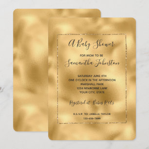 Gold Glam Glitz Baby Shower Invitation