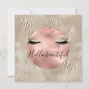Gold Glam Glitzy Eyelashes Zebra Print