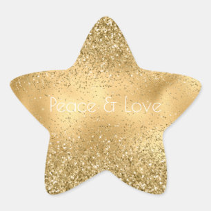 Gold Glam Glitzy Sparkle Glitter   Star Sticker