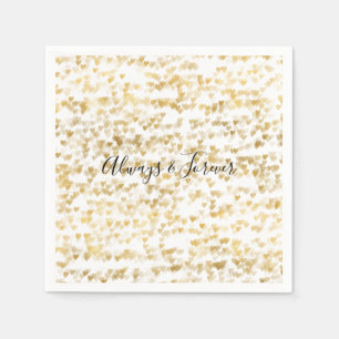 Gold Glam Hearts Bokeh Napkin