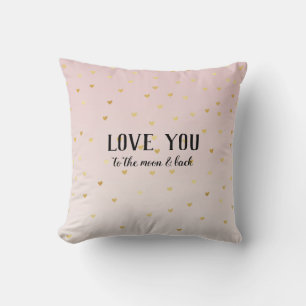 Gold Glam Hearts Love Cushion