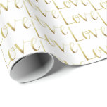 Gold Glam Love Wedding Wrapping Paper<br><div class="desc">Gold  and white Glam Love romantic wedding gift wrap</div>