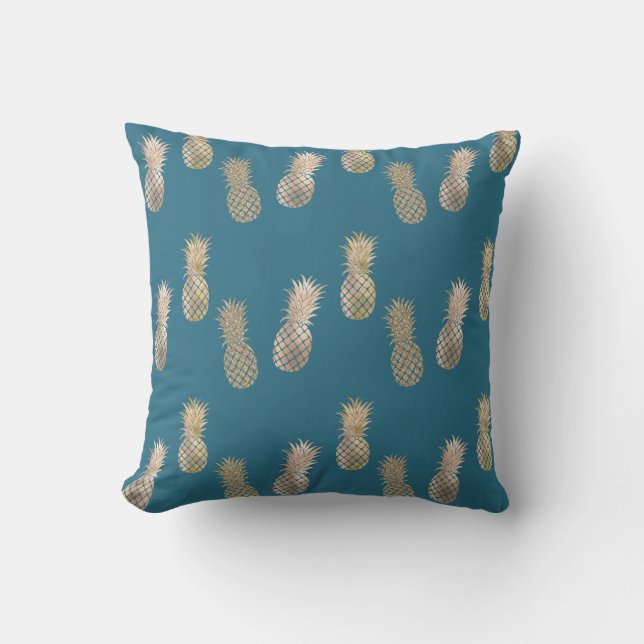 Gold Glam Pineapples Cushion (Front)
